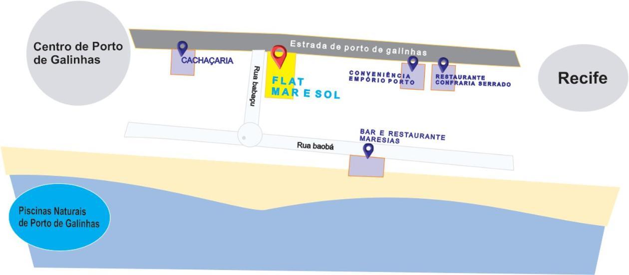 Flat Mar & Sol - Para 6 Pessoas Apartamento Pôrto das Galinhas Exterior foto